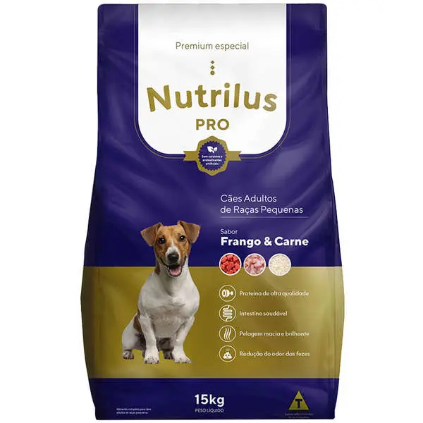 Ração Seca Nutrilus Pro Frango & Carne para Cães Adultos de Raças Pequenas - 15Kg - promoções.pet
