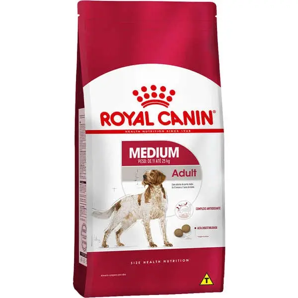 Ração Royal Canin Medium Adult para Cães de Raças Médias a partir de 12 Meses de Idade - 15Kg - promoções.pet